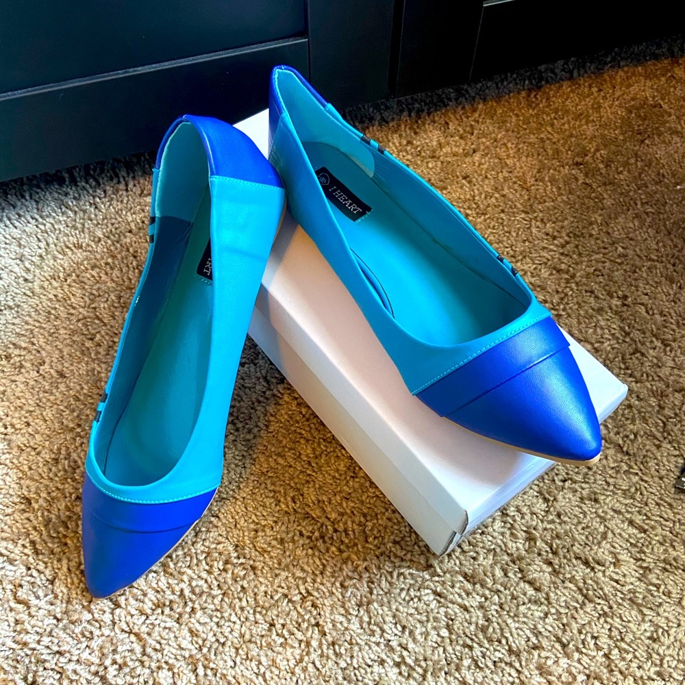 Blue crayon shoes